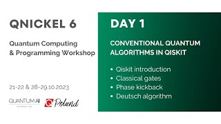 Quantum Computing and Programming Workshop - QNickel6 - Day 1 (21.10.2023)