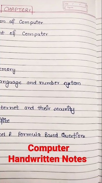 Complete computer handwritten notes👍for all one day exams - YouTube