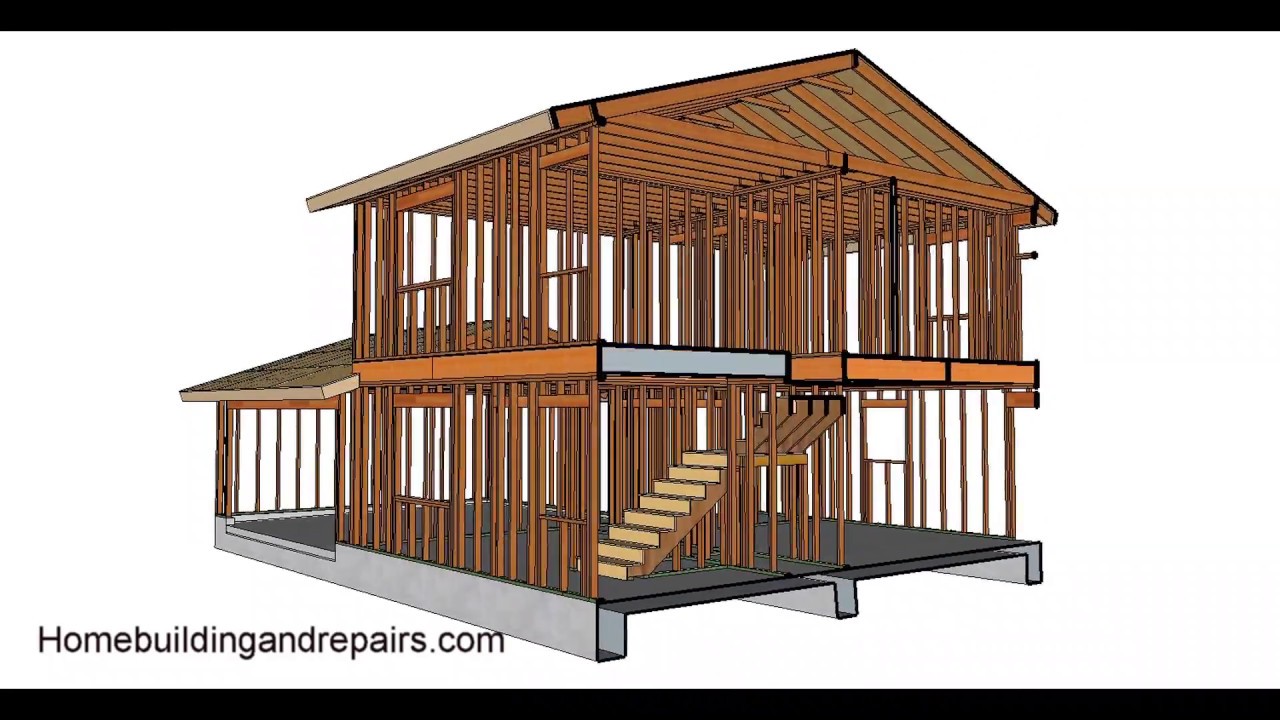 Two Story House Framing Part One Gable Roof and Garage 