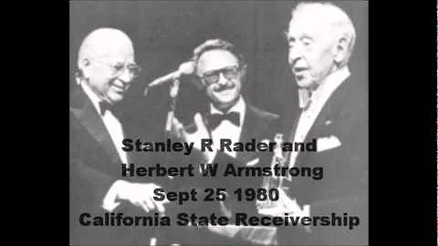 Stanley Rader-Herbert W Armstrong -Recievership