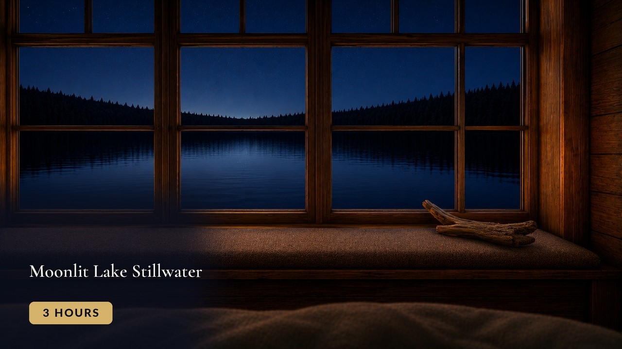 Moonlit Lake Stillwater — 3 Hours for Deep Sleep | Midnight Haven