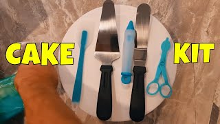 طقم تزيين الكيك - طقم تزيين الكيك للخبز - حاملات القرص الدوار، ملعقة مسطحة screenshot 1
