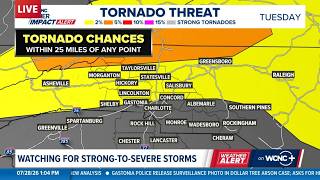 Severe weather possible in Charlotte, NC area Tuesday | Weather Impact Alert forecast