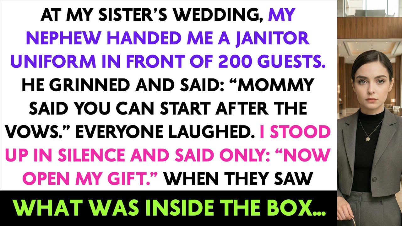 At My Sister’s Wedding, My Nephew Handed Me A Janitor Uniform In Front Of 200 Guests. He Grinned And