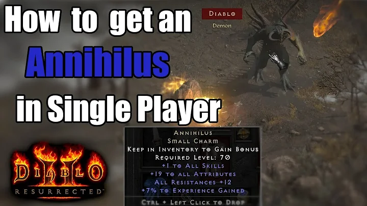 How to spawn Diablo Clone and get an Annihilus in Singleplayer Diablo 2 Resurrected