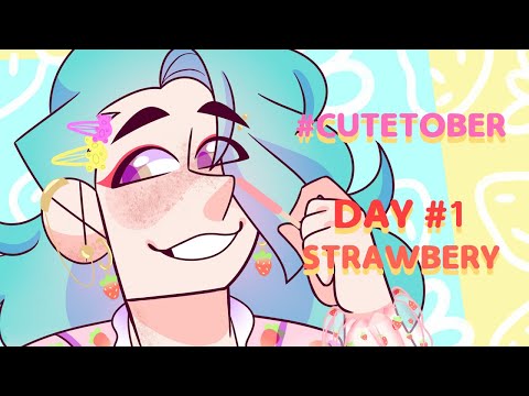 Inktober| CUTETOBER #1 Strawberry [SpeedPaint]