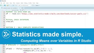 Computing Means over Variables in R Studio