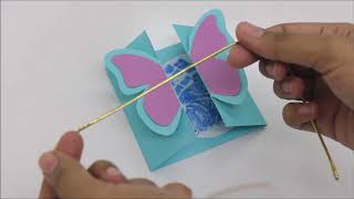 Kids birthday party handmade invitation card or thank you notes butterfly theme | Paper Crafts