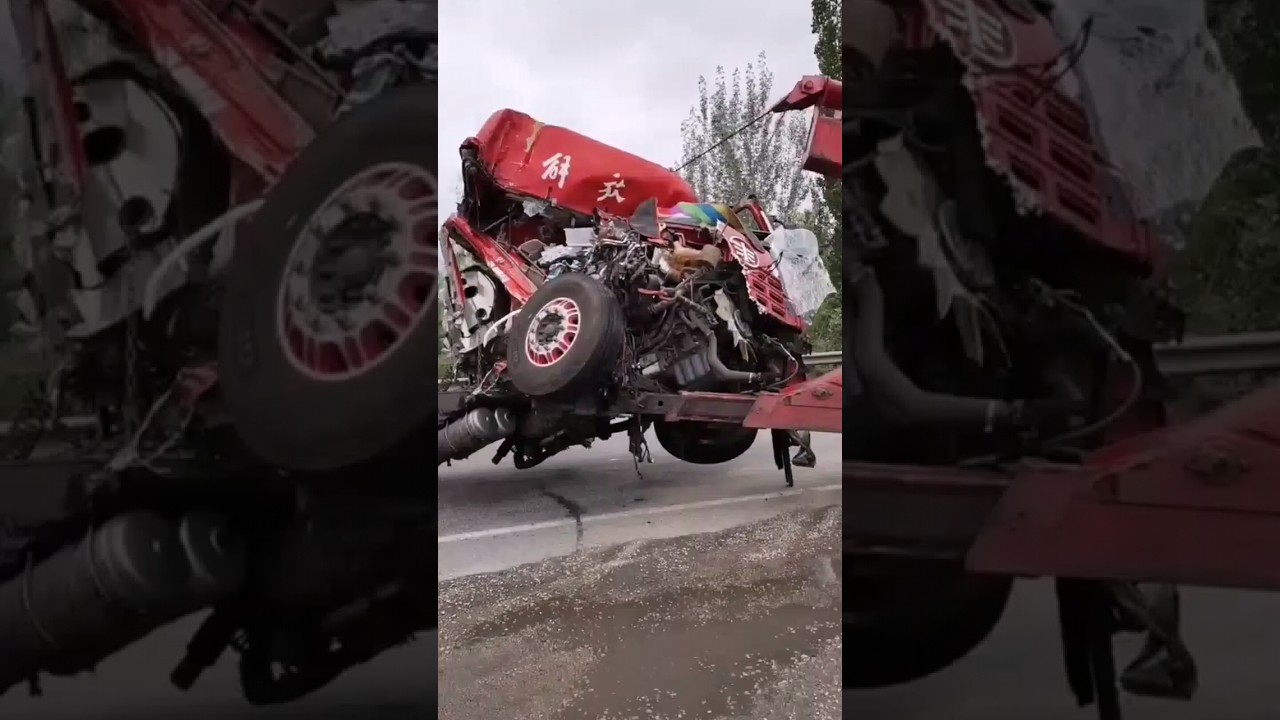 vehicle crushed by accident 