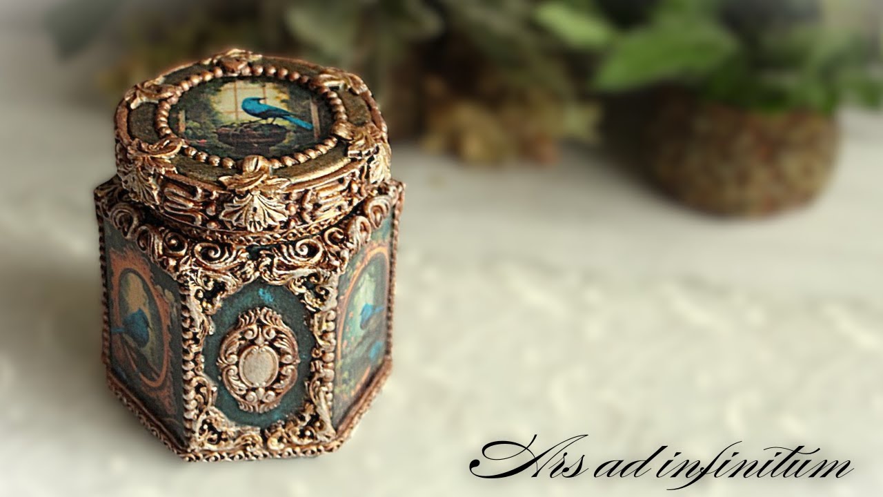 Baroque style jar. / Słoik w stylu barokowym. Decoupage tutorial.