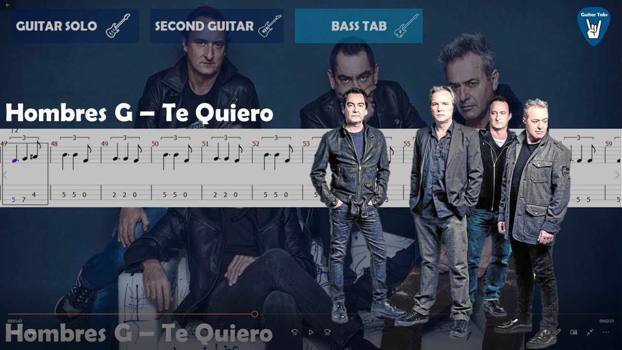 Hombres G Te Quiero Bass Tab Tutorial by Guitar Tabs YouTube