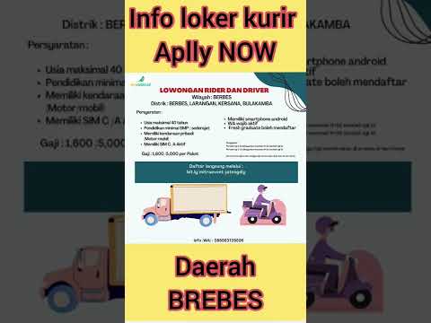 INFORMASI LOWONGAN KERJA SEBAGAI DRIVER TERBARU HARI INI || KHUSUS DAERAH BREBES.