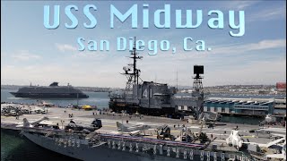 Aerial view of USS Midway Museum in San Diego.