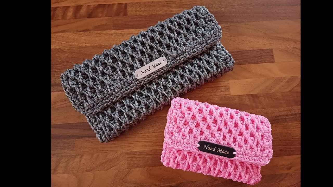 Portafoglio o portatabacco all'uncinetto fatto in cordino... 🩷