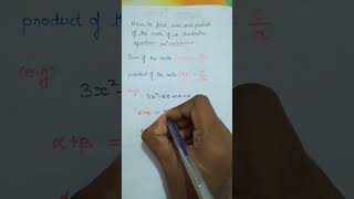 Formula for sum & product of the roots| subscribe #maths #shorts #quadraticequation