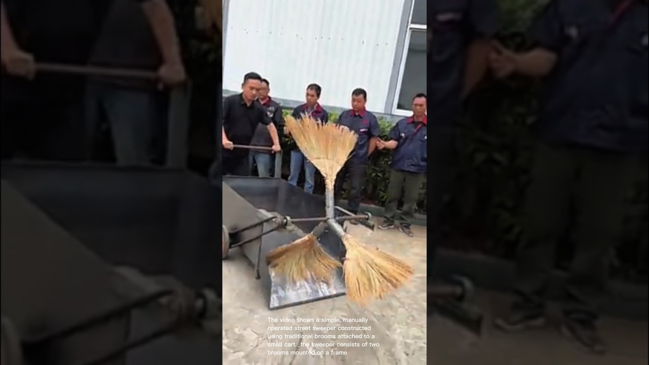 Ingenious broom sweeper: manual street cleaning traditional brooms