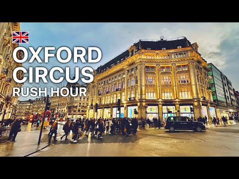 🇬🇧 Oxford Circus rush hour | London, UK | January 2023 (4K 60fps)