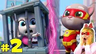 Безумная ПОГОНЯ ГЕРОЕВ #2 Talking Tom Hero Dash! МИССИЯ ДНЯ Спасти АНЖЕЛУ! ПЕРВАЯ БИТВА!