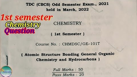 Bsc 1st Semester Chemistry Question 2021 ||Chemistry Question #SLStudyMaths Assam university Silchar