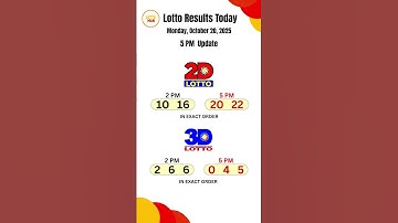 PCSO 2D 3D Lotto Result Today 5pm Draw October 20, 2025
