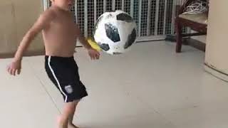 See 4years old boy with incredible football skilz