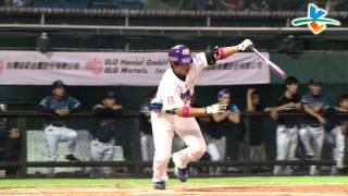 20130718 CPBL 猿VS犀牛 1下 林宗男手感佳擊出今日球隊第一支安打