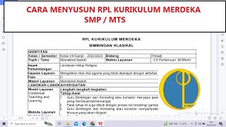 Cara Membuat RPL Kurikulum Merdeka SMP Kelas VII - 10 RPL Ganjil dan Genap