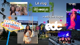 EDC las vegas 2022 vlog: traveling to LA , my first edc, festival outfit ideas