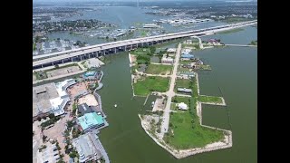 Seabrook Texas Areal Tour of Waterfront Property on Galveston Bay-4K footage of the Texas Gulf Coast