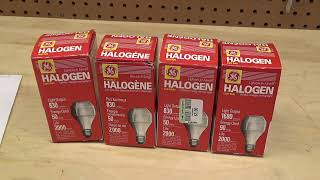 General Electric 50 and 90 Watt Double Life Halogen Bulbs