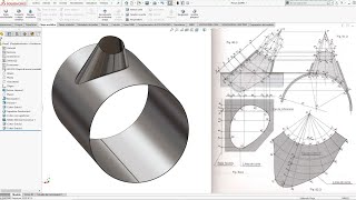 Trazado de un injerto de tubos cónico y cilíndrico | Calderería | Chapa metálica en SolidWorks by CAD & CAE - Tutoriales 8,005 views 1 year ago 17 minutes