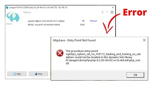 Laragon error httpd.exe Entry Point Not Found
