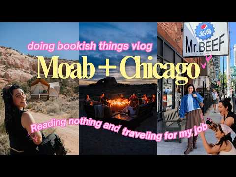 vlogging my very bookish job (travel week) 📖⛺️☀️✈️ | book retreat, flights + RBC