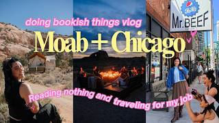 vlogging my very bookish job (travel week) 📖⛺️☀️✈️ | book retreat, flights + RBC