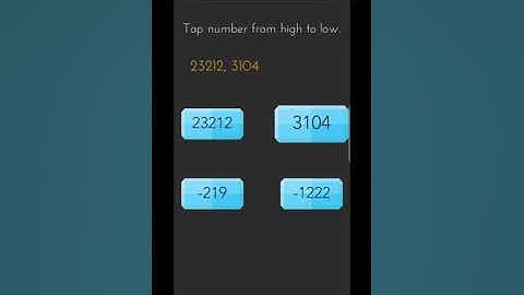 Tricky test 2 level 14 | tap numbers from high to low.