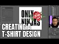 An Easy Way To Create T-Shirt Designs using Vexels - Illustrator and Photoshop - Floral Text Design