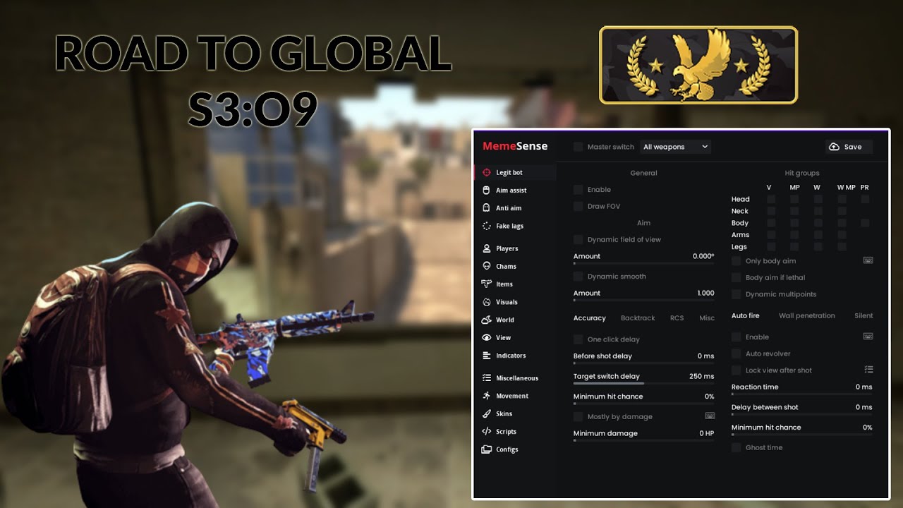 Road To Global S3 O9 | Legit Cheating CS:GO | ft. memesense.gg - YouTube