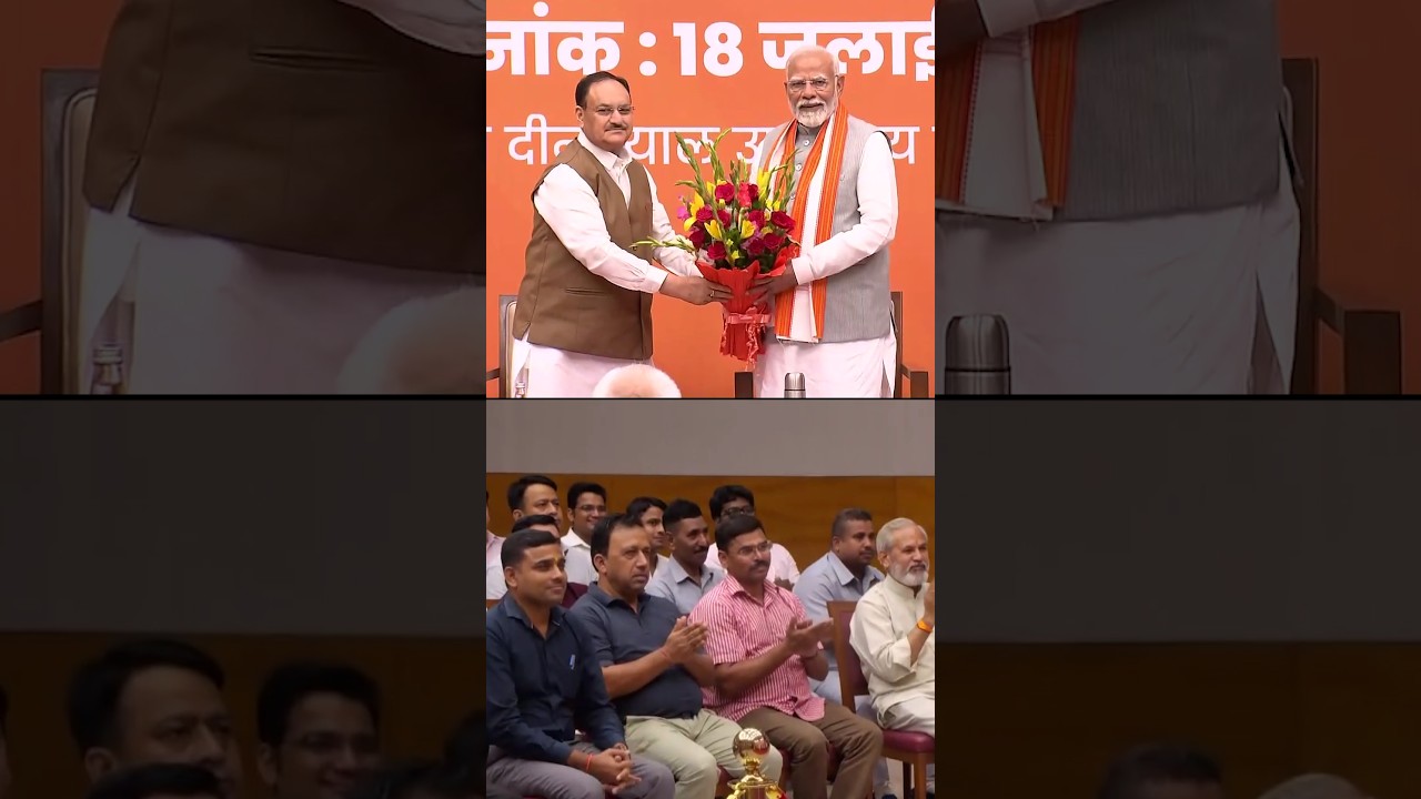 PM Modi interacts with the Karyakartas at BJP office in New Delhi | 