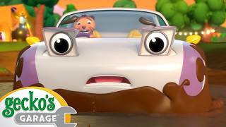 stuck mud gecko s garage trucks children cartoons kids