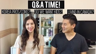 Q&A - Korea Pros & Cons? | Kids? | Living in Canada? 저희에 대한 질문과 답변 (자막 CC)