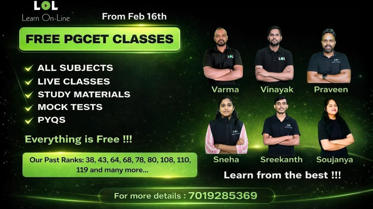 PGCET MBA 2026 Partnership | Important Questions & Short Tricks | FREE PGCET Kannada Class