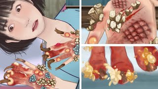 ASMR｜Treatment of onychomycosis on the hands of peasant women｜Trypophobia cautious entry!기생충 제거
