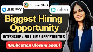 4 Big Companies Hiring Now! | Browserstack, Rubrik, Atomburg &amp; Juspay 🚀
