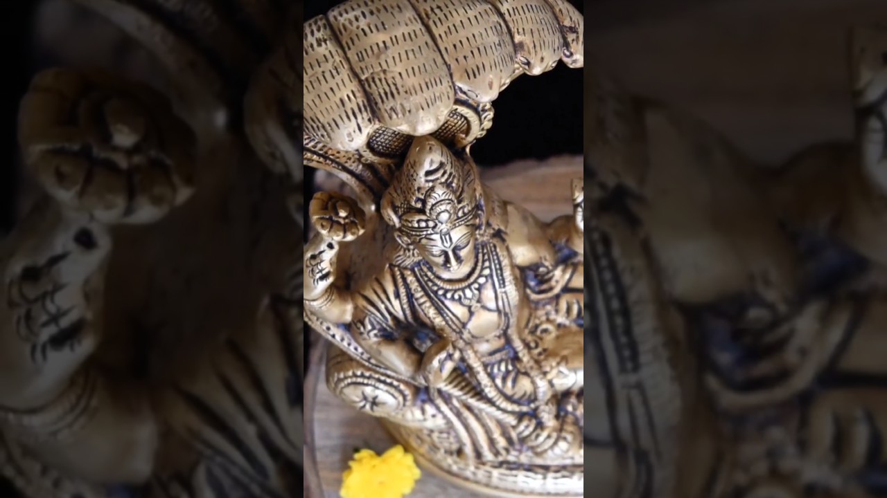 Exquisite Lord Vishnu Brass Idol | Divine Krishna Statue for Home Decor & Pooja Room | Vishnu Murti