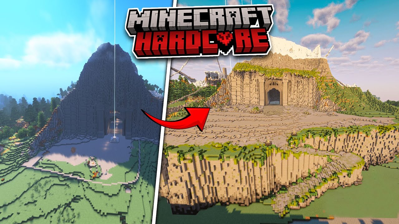 Я терраформировал свои гномьи врата в режиме хардкорного выживания в Minecraft