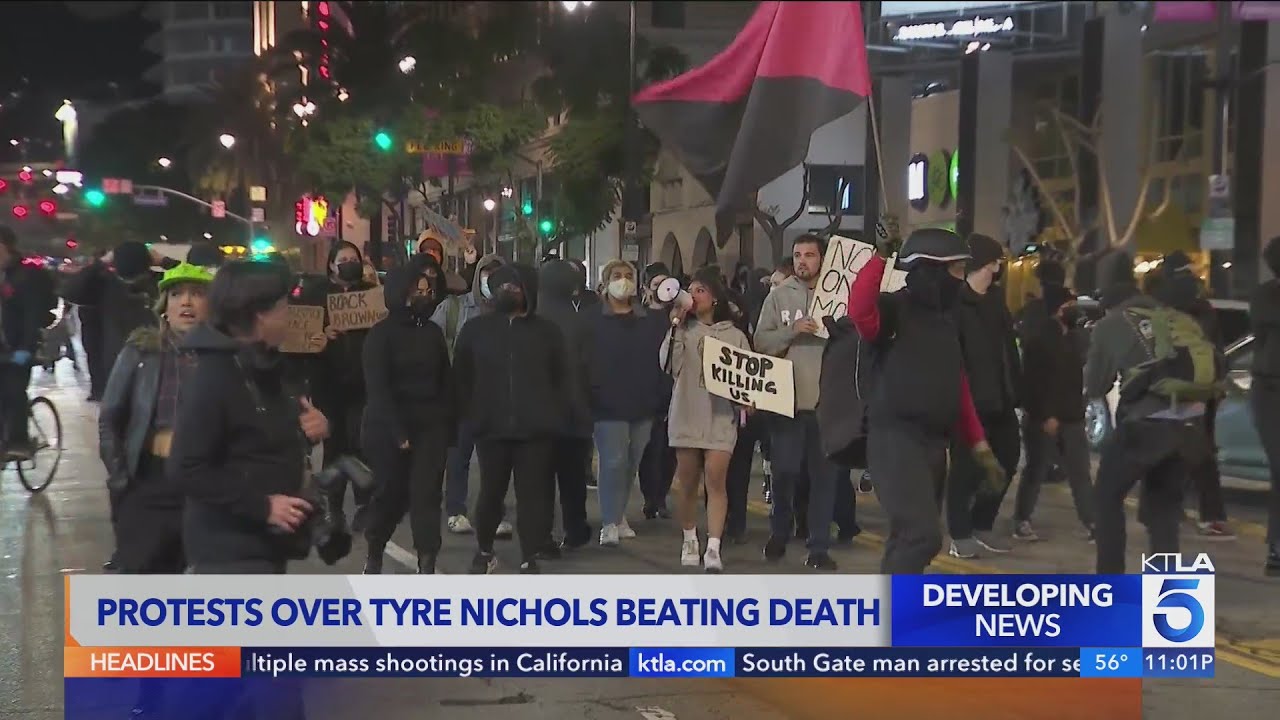 Protestors gather in Hollywood after following violent Tyre Nichols arrest video