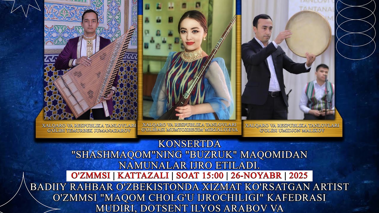 TASNIFI BUZRUK, TARJE BUZRUK VA GARDUNI BUZRUK ( Dutor, qonun va doira ijrosida) 