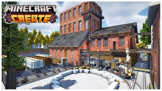 TRAIN DEPOT & AUTOMATED REDSTONE FARM! - MINECRAFT CREATE MOD: EP10
