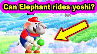 Can Elephant Mario rides yoshi in Super Mario Bros Wonder?