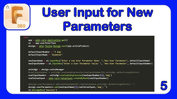 Intro to API in Fusion 360 Part 5 - Turning User Input into a New Parameter #Fusion360API #Python